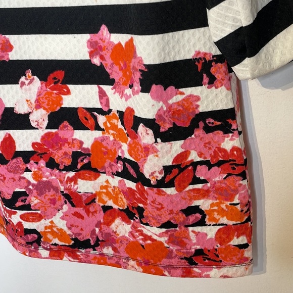 ANTHROPOLOGIE Postmark stripes floral puff sleeve tunic top - Picture 7 of 12